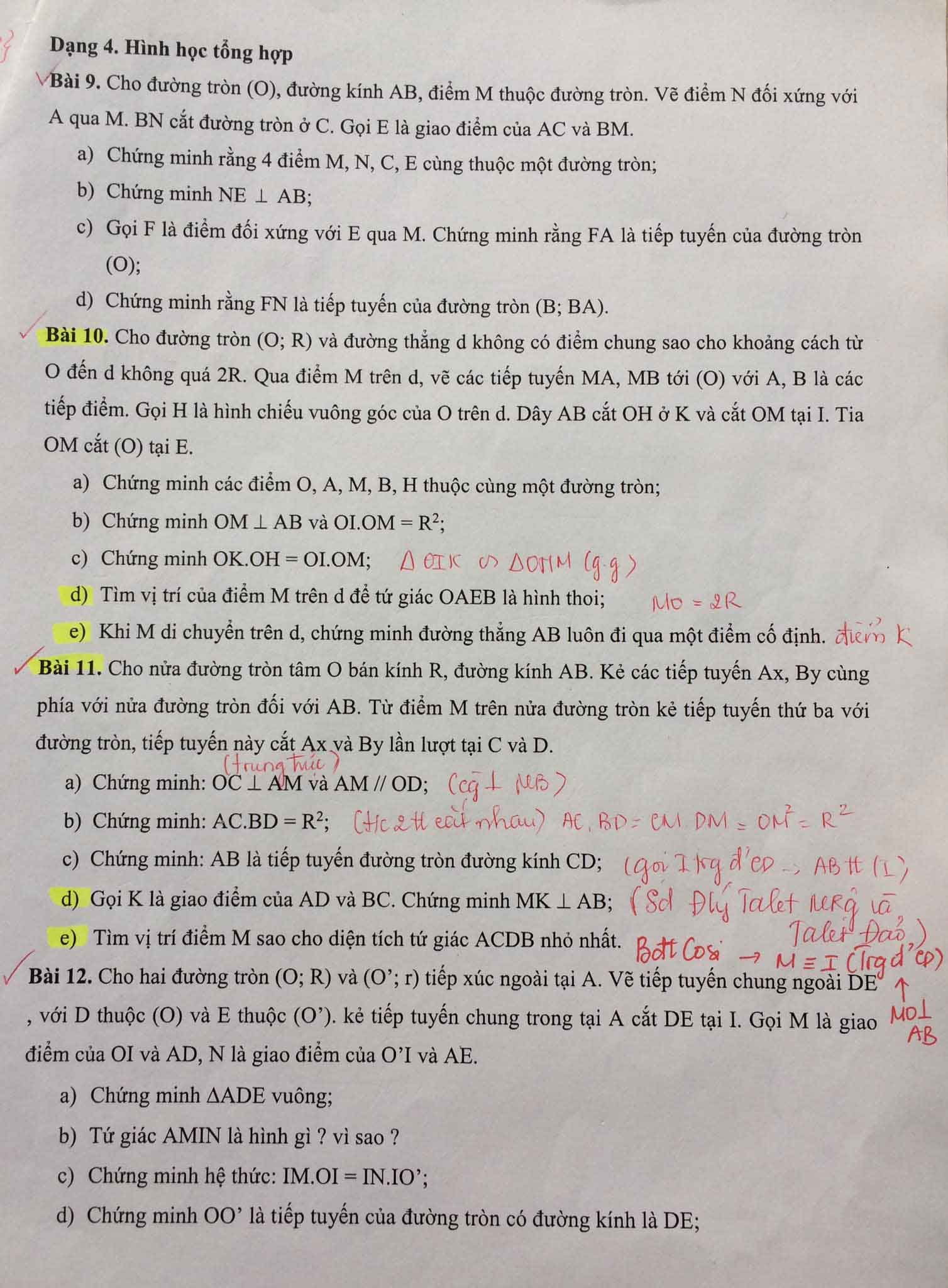 Đề cương ôn tập học kì 1 Toán 9 Trường Trung học Vinschool năm 2021 - 2022