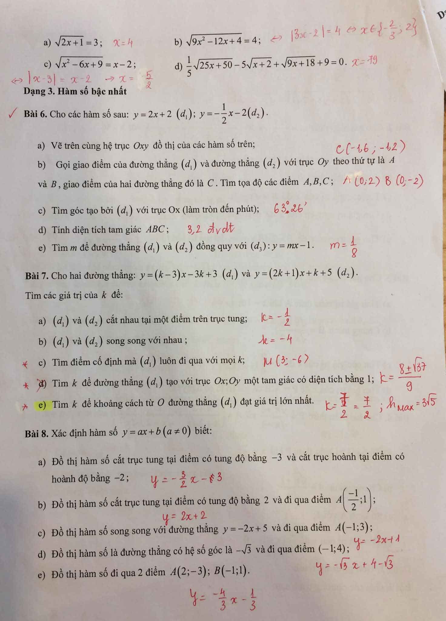 Đề cương ôn tập học kì 1 Toán 9 Trường Trung học Vinschool năm 2021 - 2022