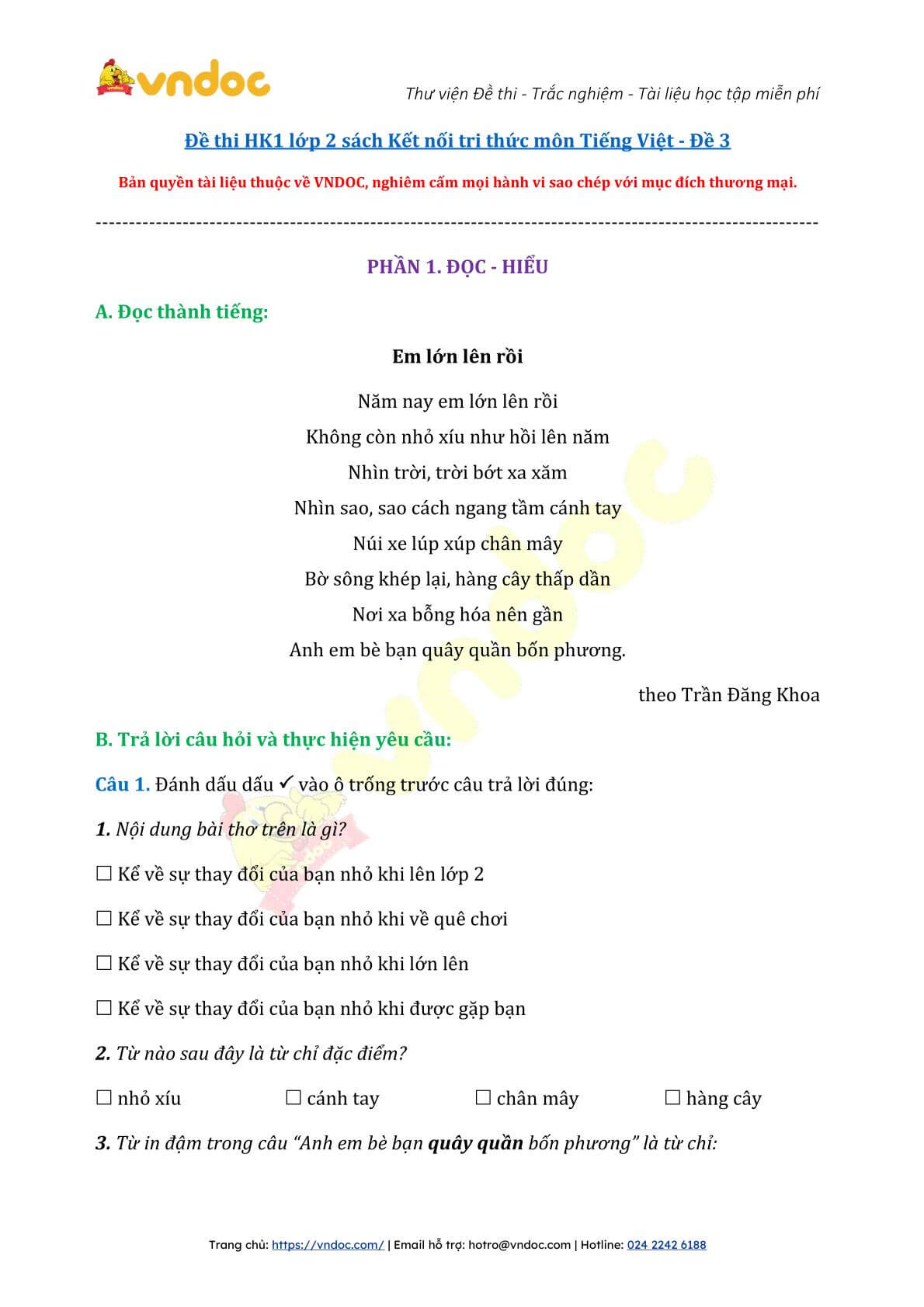 de thi hoc ki 1 lop 2 mon tieng viet sach ket noi tri thuc de 3 1*330102