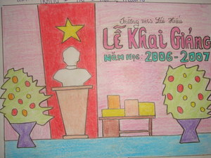 Vẽ tranh đề t&agrave;i trang tr&iacute; hội trường