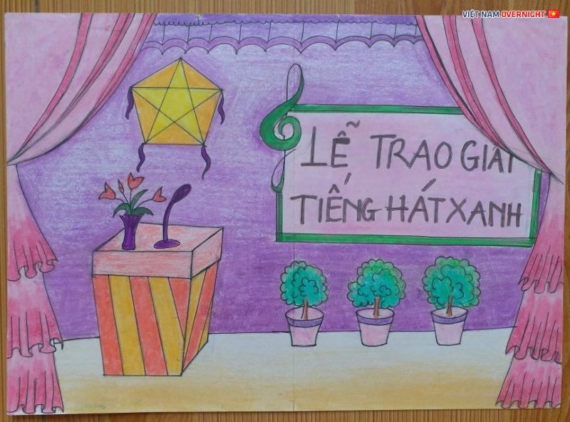 Vẽ tranh đề t&agrave;i trang tr&iacute; hội trường