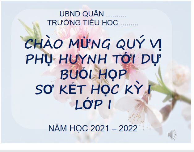 PowerPoint họp phụ huynh cuối kì 1 - Mẫu số 2