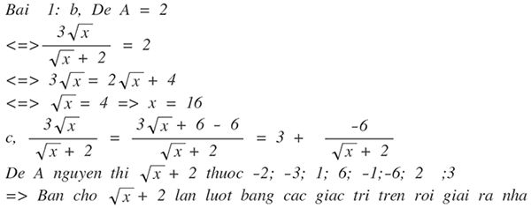 Cho biểu thức A. R&uacute;t gọn biểu thức A. T&igrave;m x để A = 2. T&igrave;m x nguy&ecirc;n để A l&agrave; số nguy&ecirc;n