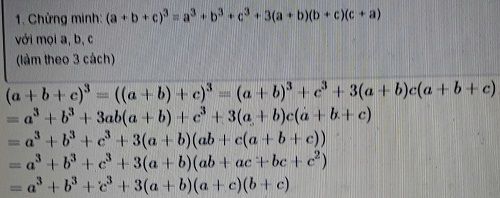 Chứng minh hằng đẳng thức