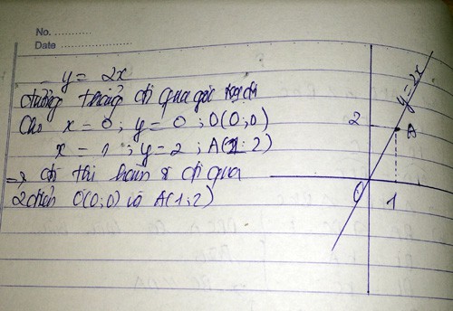 Vẽ đồ thị của h&agrave;m số y = 2x