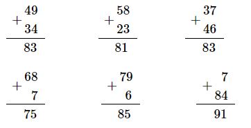 Bài 1 (trang 86 SGK Toán 2 tập 1)