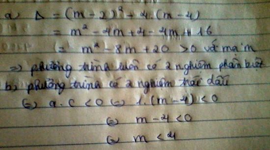 Chứng tỏ phương tr&igrave;nh lu&ocirc;n c&oacute; nghiệm với mọi m