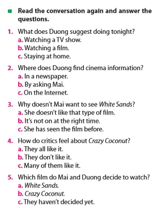 Soạn tiếng Anh 7 Unit 8 Getting started