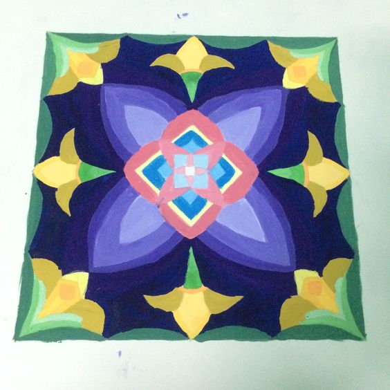 Vẽ trang tr&iacute; họa tiết h&igrave;nh vu&ocirc;ng đơn giản