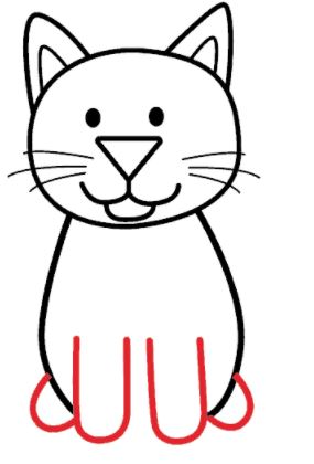 Bước 5: Vẽ chân mèo