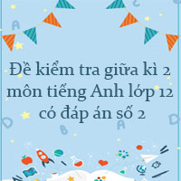 Đề kiểm tra giữa kì 2 môn tiếng Anh lớp 12 có đáp án số 2