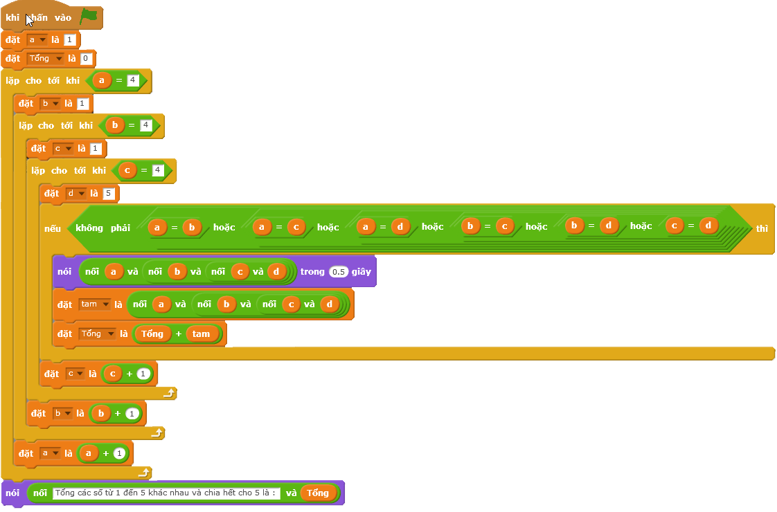 Hướng dẫn giải bài tập Scratch