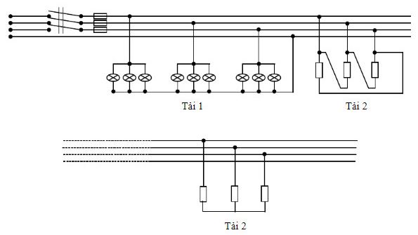 H&atilde;y t&iacute;nh d&ograve;ng điện pha v&agrave; d&ograve;ng điện d&acirc;y của mỗi tải