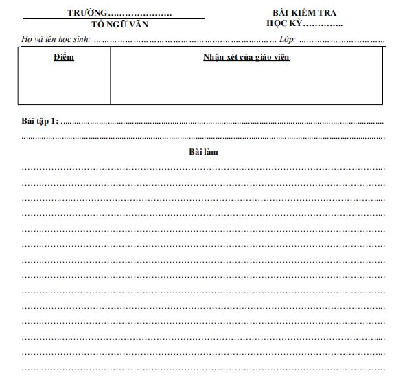 Cách làm giấy kiểm tra cấp 2