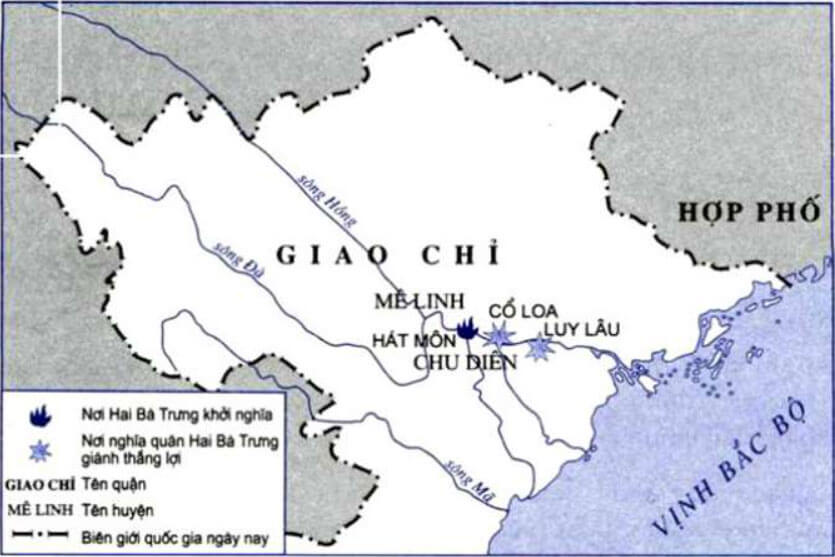 Lược đồ khởi nghĩa Hai bà trưng