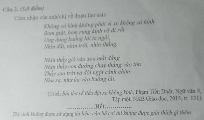 Đề thi thử vào lớp 10 môn Ngữ văn Sở GD&ĐT Thanh Hóa năm học 2022-2023