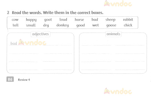 Family and Friends 3 Workbook Review 4