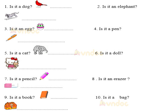 Bài tập ôn hè môn tiếng Anh lớp 2 lên lớp 3