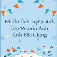 Đề thi thử tuyển sinh lớp 10 môn Anh Bắc Giang năm 2022