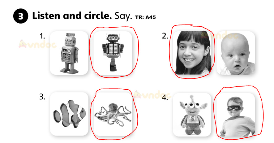 Giải Tiếng Anh lớp 1 Unit 4 My body trang 27 SBT