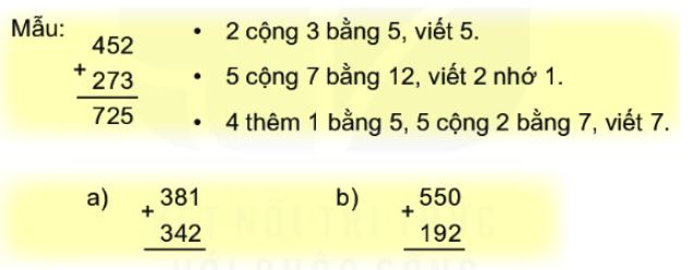 Bài 1 (trang 84 SGK Toán 2 tập 2)