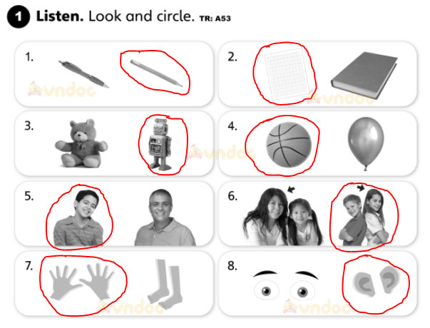 Giải Tiếng Anh lớp 1 Review Units 1 - 4 trang 32 SBT