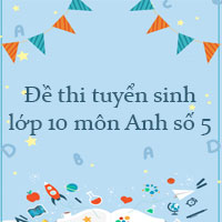 Đề thi tuyển sinh lớp 10 môn Anh năm 2022 số 5