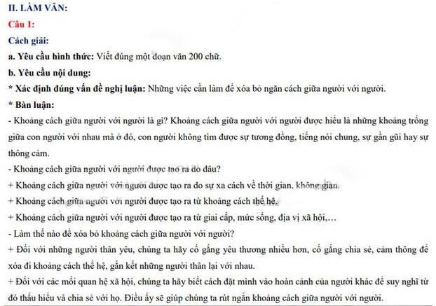 Đáp án đề thi tuyển sinh lớp 10 môn Văn tỉnh Khánh Hòa 2022