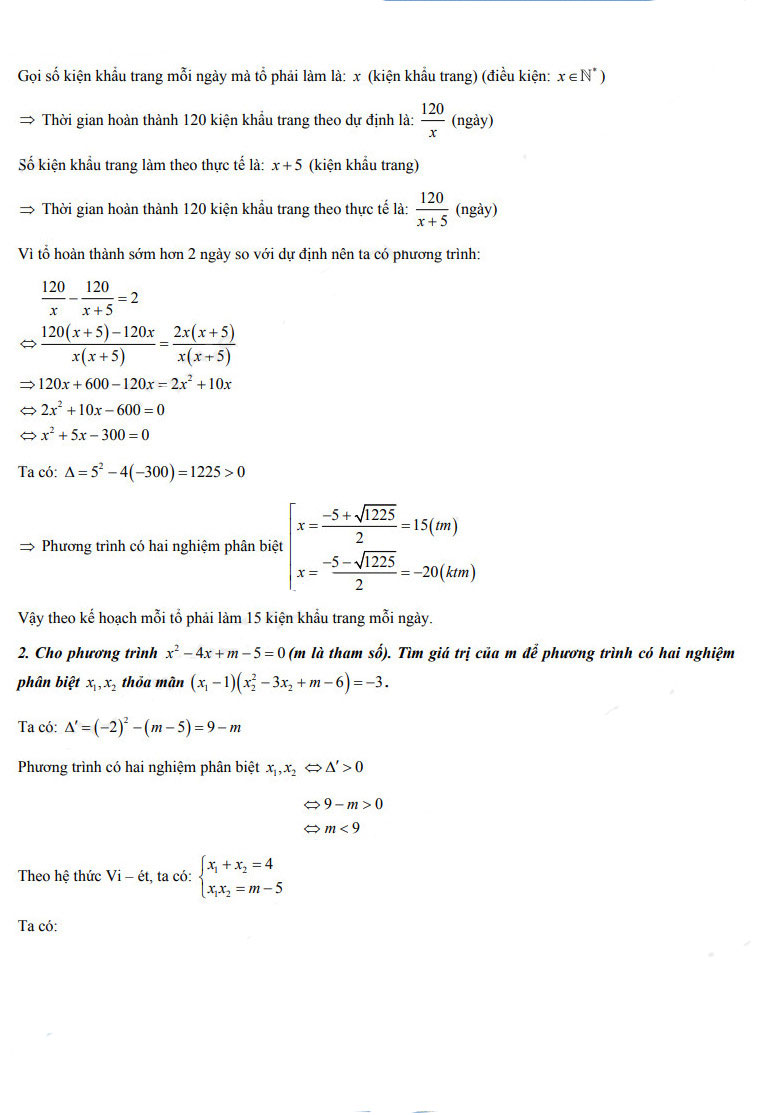 Đáp án đề thi vào 10 môn Toán Điện Biên 2022