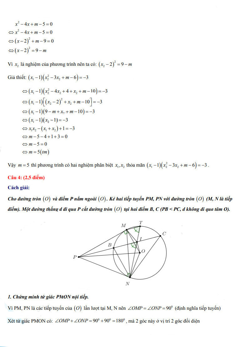 Đáp án đề thi vào 10 môn Toán Điện Biên 2022