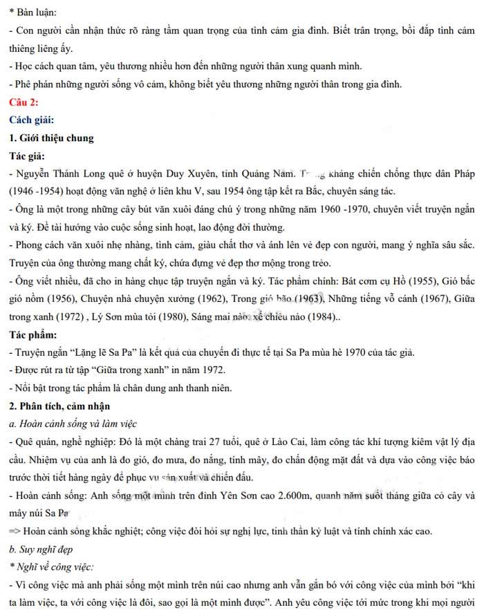 Đáp án đề vào lớp 10 môn Văn tỉnh Cao Bằng năm 2022