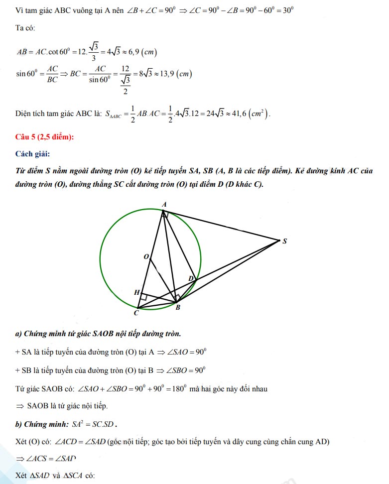 Đáp án đề thi vào 10 môn Toán Bình Phước 2022