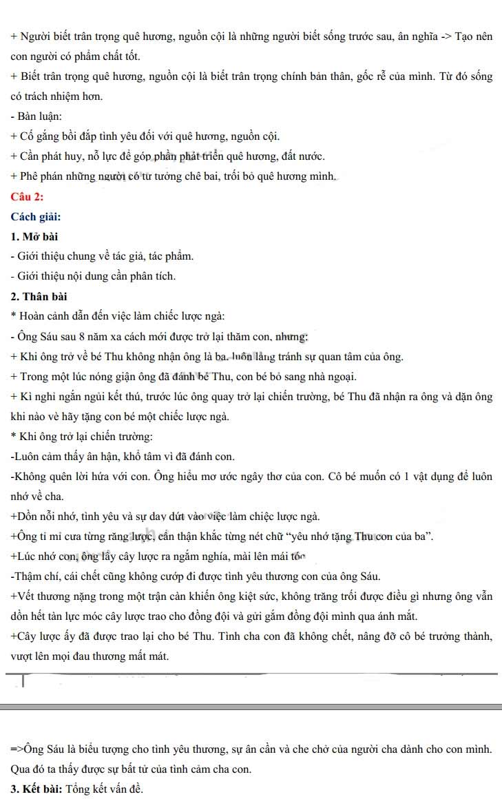 Đáp án đề thi tuyển sinh lớp 10 môn Ngữ văn tỉnh Sơn La 2022