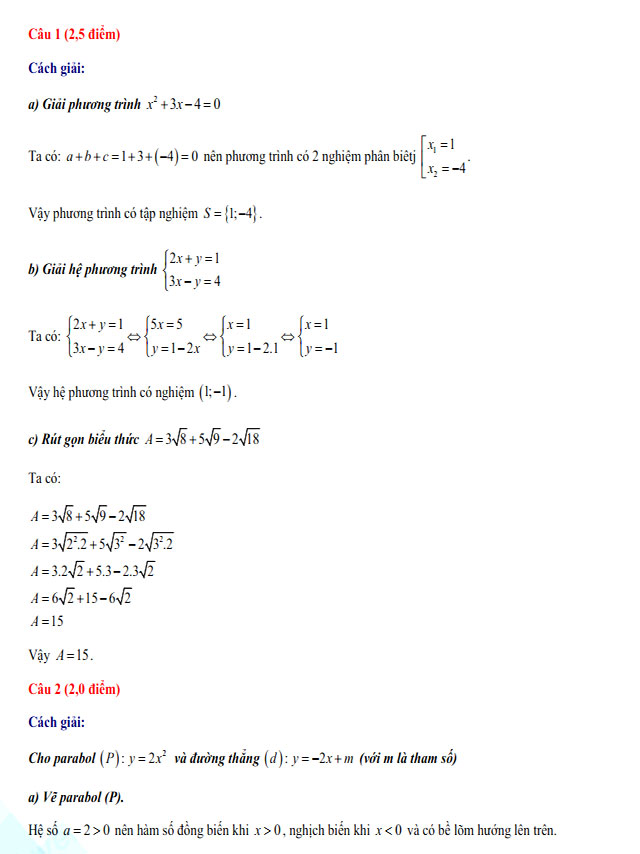 Đề thi vào lớp 10 Vũng Tàu