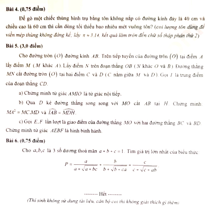 Đề Toán vào 10 Hải Phòng