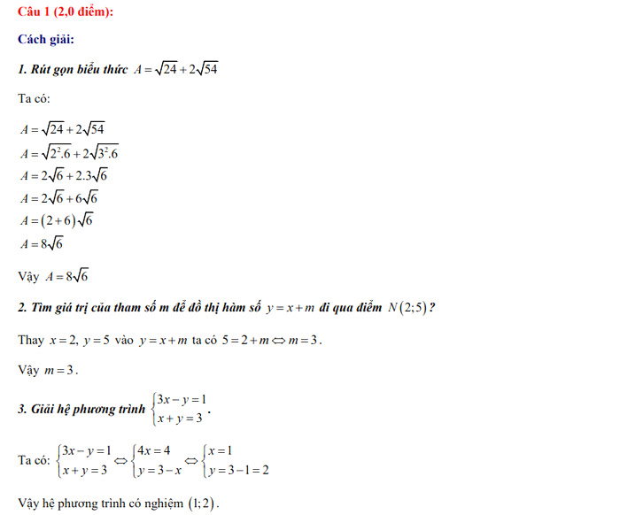 Đề thi Toán Ninh Bình