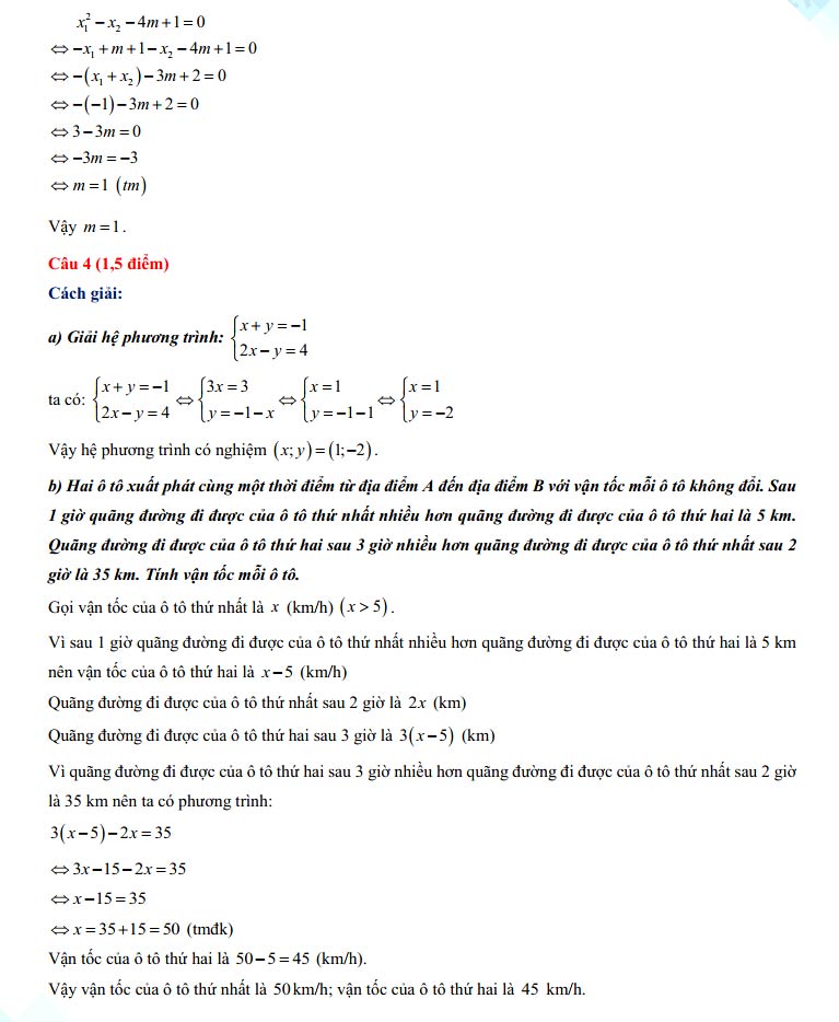 Đáp án đề thi tuyển sinh lớp 10 môn Toán tỉnh Lào Cai 2022