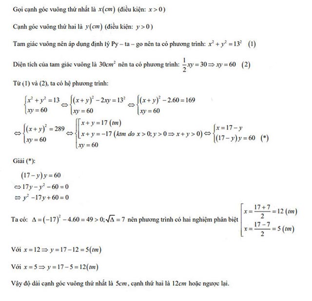 Đáp án đề thi vào lớp 10 môn Toán Bình Định năm 2022