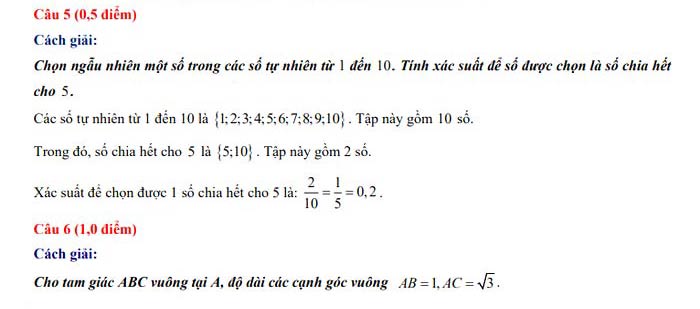 Đáp án đề thi tuyển sinh lớp 10 môn Toán tỉnh Lào Cai 2022
