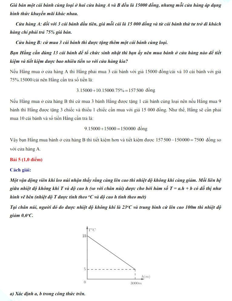 Đáp án đề thi vào lớp 10 môn Toán 2022