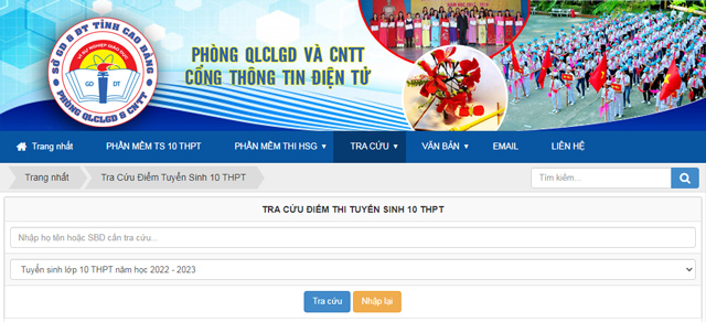 Tra cứu điểm thi lớp 10 Cao Bằng 2022