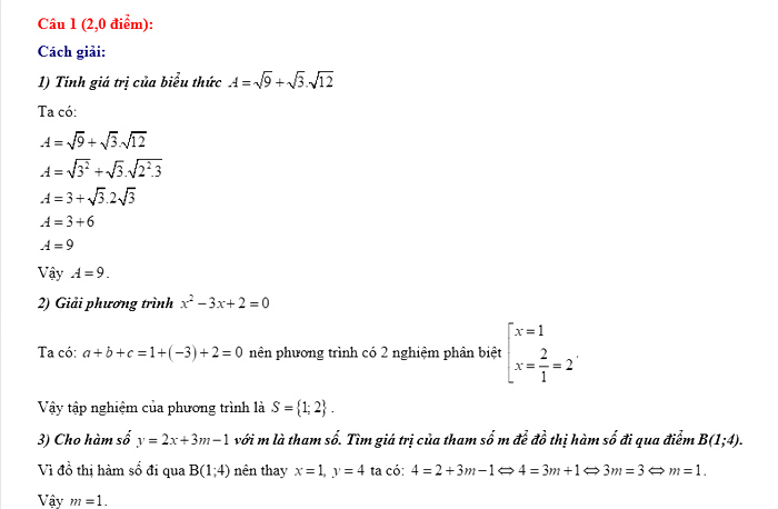 Đáp án đề vào 10 Đắk Lắk