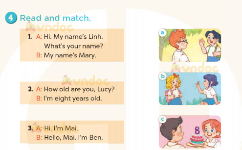 Tiếng Anh lớp 3 Unit 2 Lesson 3 Our names