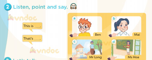 Tiếng Anh lớp 3 Unit 3 Lesson 1 Our friends