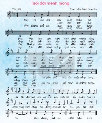 Thường thức âm nhạc: Nhạc sĩ Trịnh Công Sơn và bài hát Tuổi đời mênh mông SGK Âm nhạc 7 KNTT