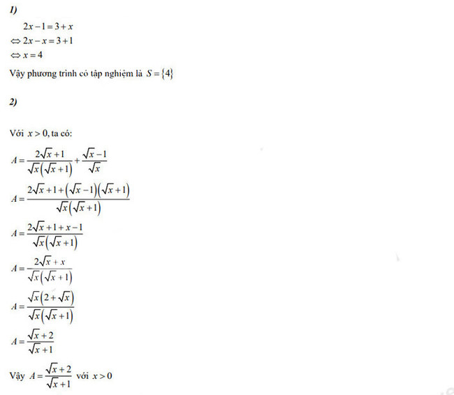 Đáp án đề thi tuyển sinh lớp 10 năm 2022 môn Toán Ninh Thuận câu 1