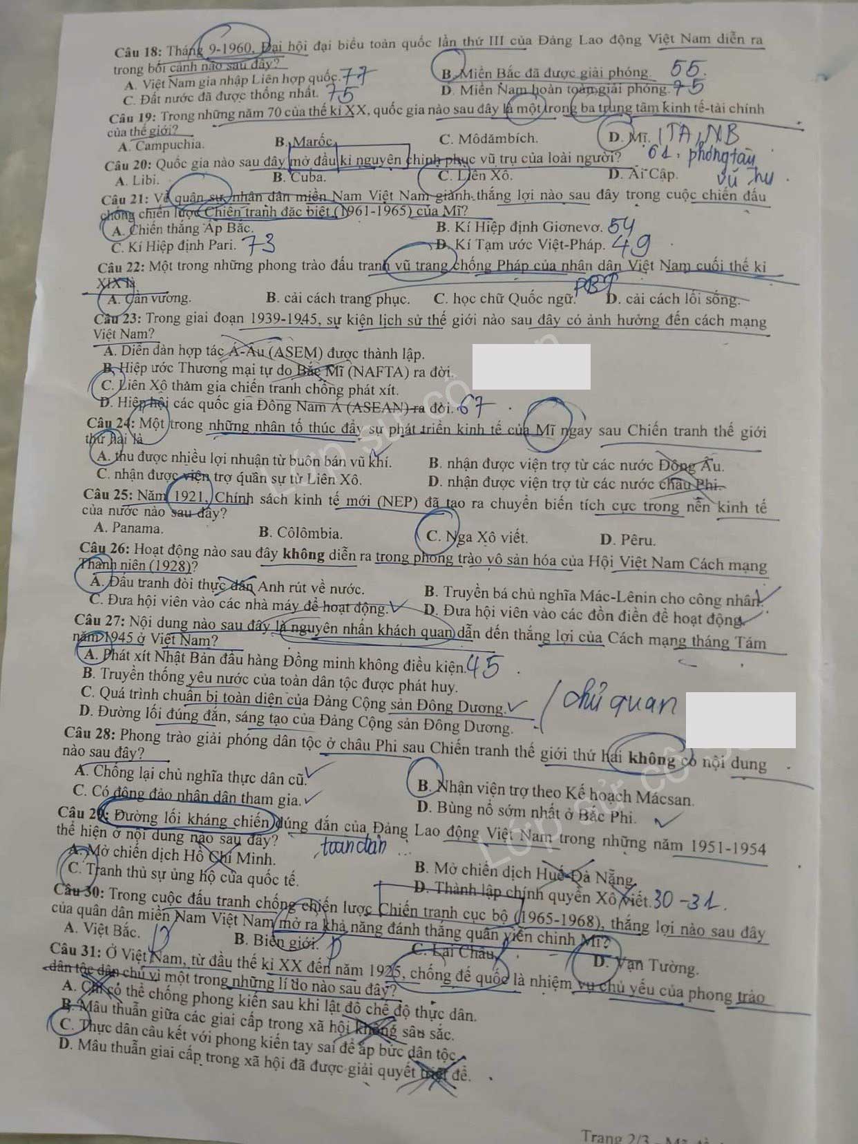 Đề thi Sử THPT Quốc gia 2022