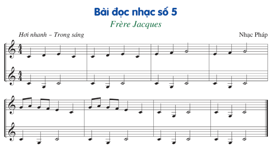 Bài đọc nhạc số 5 SGK Âm nhạc 6 CD