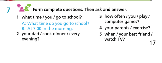 Tiếng Anh 7 Unit 1 Grammar