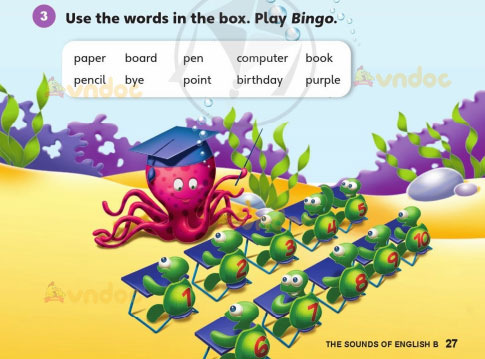 Tiếng Anh lớp 3 Unit 1 The Sounds of English B